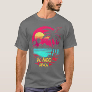 Retrowave Beach El Nido Beach T-Shirt