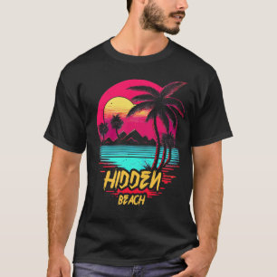 Retrowave Beach Hidden Beach T-Shirt