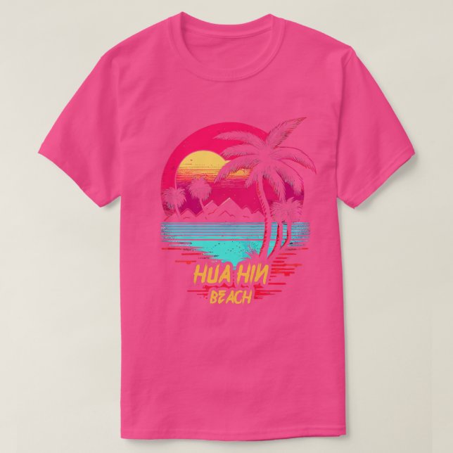 Retrowave Beach Hua Hin Beach T-Shirt (Design Front)