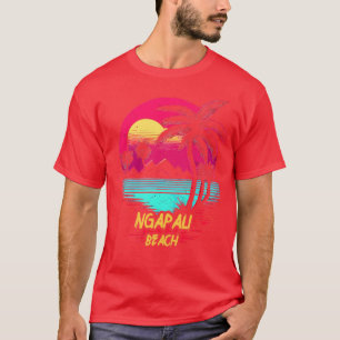 Retrowave Beach Ngapali Beach T-Shirt