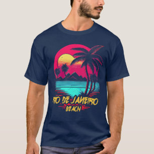Retrowave Beach Rio de Janeiro Beach T-Shirt