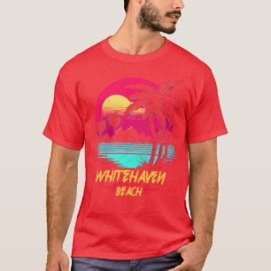 Retrowave Beach Whitehaven Beach T-Shirt