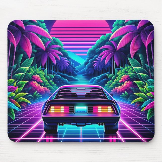 Retrowave Car Mouse Mat (Front)