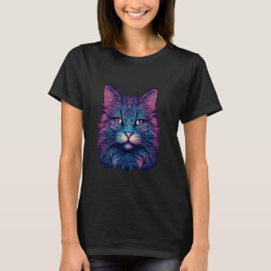 Retrowave Cat Kitten Feline Vaporwave Synthwave Ca T-Shirt