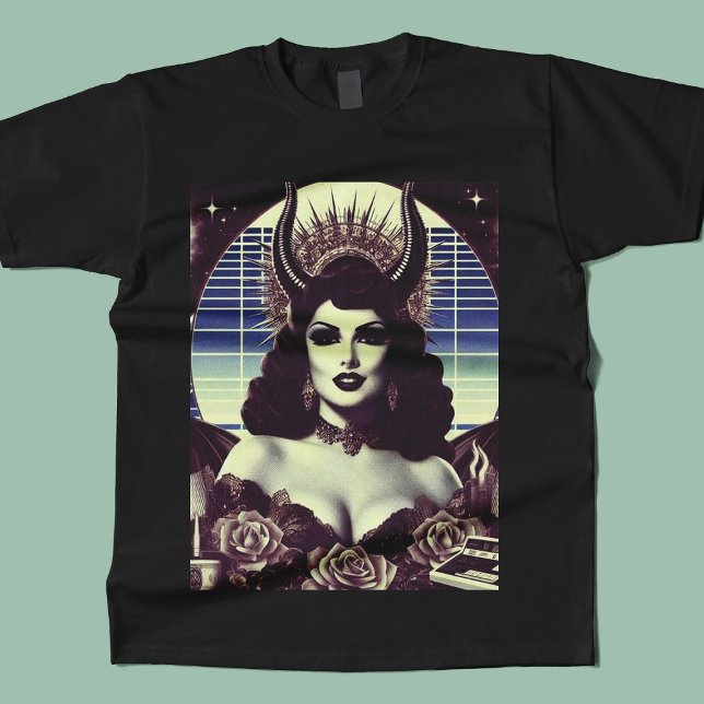 Retrowave Devilish Woman T-Shirt (Creator Uploaded)