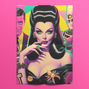 Retrowave Goth Woman Collage Tissue Paper