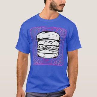 Retrowave Hamburger Cheeseburger  T-Shirt