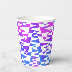 retrowave ripple - gradient twilight on white : paper cups
