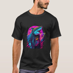 Retrowave Shark Cool Retro 80s Inspired T-Shirt