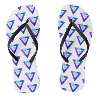 RETROWAVE SYNTHWAVE PALM TREES TRIANGLE FLIP FLOPS