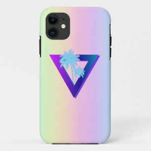 RETROWAVE SYNTHWAVE PALM TREES TRIANGLE PHONE CASE