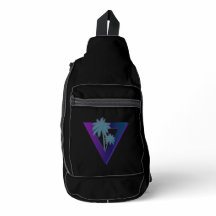 RETROWAVE TRIANGLE PALM TREES BAG
