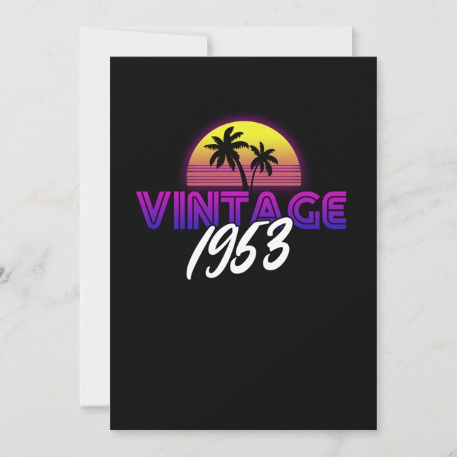 Retrowave Vintage 1953 Birthday Gift Idea Invitation (Front)