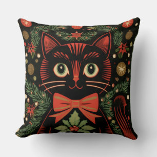 RetroXmasCat Cushion