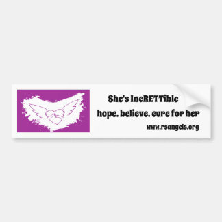 Rett Syndrome Angel Bumper Sticker for her