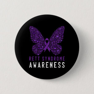 Rett Syndrome Awareness Butterfly Purple Ribbon Su 6 Cm Round Badge