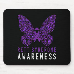 Rett Syndrome Awareness Butterfly Purple Ribbon Su Mouse Mat
