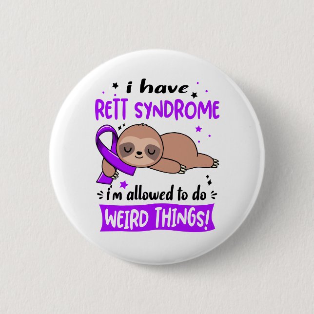 Rett Syndrome Awareness Month Ribbon Gifts 6 Cm Round Badge (Front)