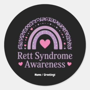 Rett Syndrome Awareness Purple Rainbow Hope Squad Classic Round Sticker