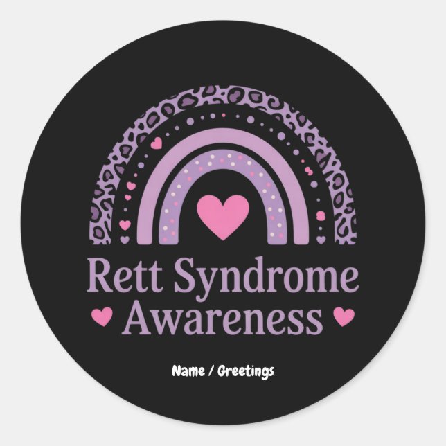 Rett Syndrome Awareness Purple Rainbow Hope Squad Classic Round Sticker (Front)