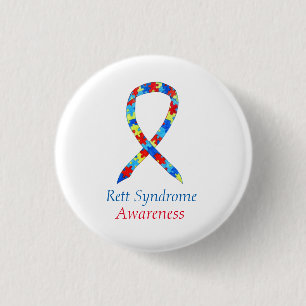 Rett Syndrome Puzzle Awareness Ribbon Custom Pins