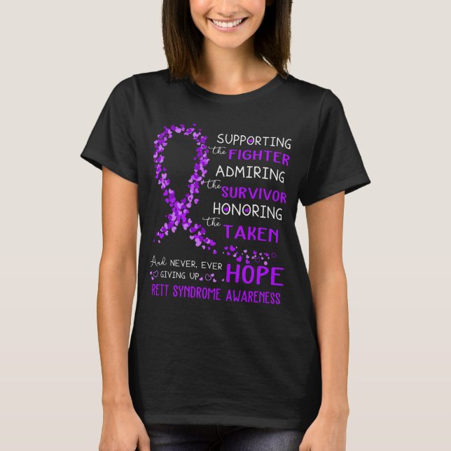 Rett Syndrome Warrior Supporting Fighter T-Shirt (Front)