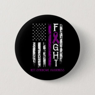 Rett Syndrome Warrior Us Flag Down Syndrome Awaren 6 Cm Round Badge