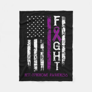 Rett Syndrome Warrior Us Flag Down Syndrome Awaren Fleece Blanket