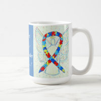 Rett's Disorder Puzzle Awareness Ribbon Angel Mug