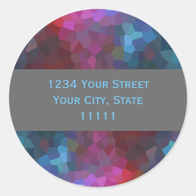 Return Address Abstract Design Classic Round Sticker (Front)