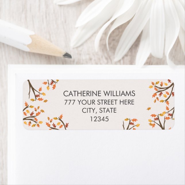Return Address Autumn Leaves Fall Branches  (Insitu)