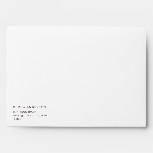 Return Address Black Script Calligraphy Graduation Envelope (Front)
