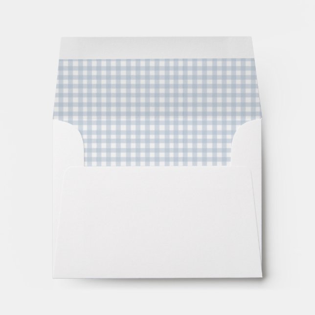 Return Address Blue and white gingham   Envelope (Back (Bottom))