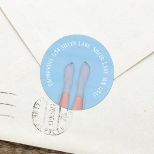 Return Address Blue Water Beach Custom Classic Round Sticker