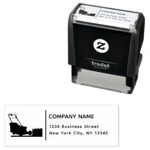 Return Address Business Lawn Mower Gardener Grass Self-inking Stamp