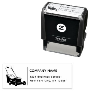 Return Address Business Lawn Mowing Gardener Grass Self-inking Stamp
