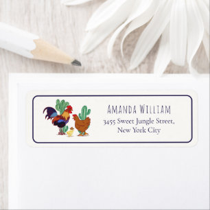 Return Address Cactus Rooster Chicken Baby Shower