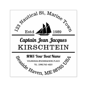 Return Address Captain Boat Yacht Nautical Marine Rubber Stamp