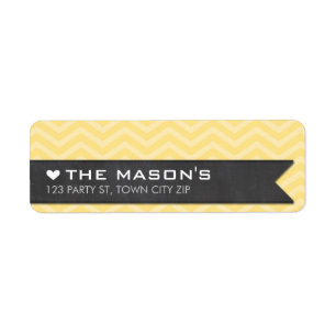 RETURN ADDRESS chevron zigzag yellow chalkboard