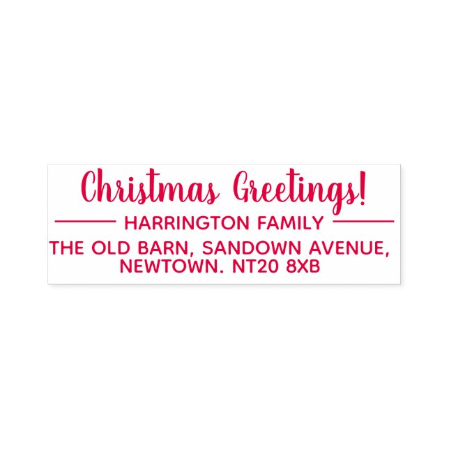 Return Address Christmas Greetings Self-inking Stamp (Design)