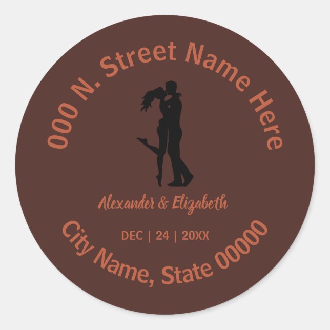 Return Address Classic Dark and Earthy Classic Round Sticker (Front)