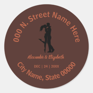 Return Address Classic Dark and Earthy Round Sticker