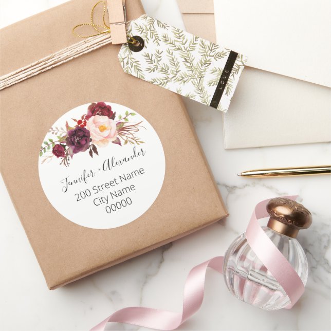 Return address classic round sticker (Gifting)