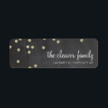 RETURN ADDRESS confetti gold glitter chalkboard<br><div class="desc">[NOTE - the glitter image is a printed picture] A modern, bold design with a super cute confetti pattern. Setup as a template it is easy to customise with your own text - make it yours! Love the design but want to see it altered - different colour - a different...</div>
