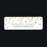 RETURN ADDRESS confetti gold mint coral chalkboard<br><div class="desc">A modern, bold design with a super cute confetti pattern. Setup as a template it is easy to customise with your own text - make it yours! Love the design but want to see it altered - different colour - a different product to complete your branding? No worries - simply...</div>