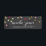 RETURN ADDRESS confetti gold red pink chalkboard<br><div class="desc">A modern, bold design with a super cute confetti pattern. Setup as a template it is easy to customise with your own text - make it yours! Love the design but want to see it altered - different colour - a different product to complete your branding? No worries - simply...</div>