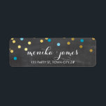 RETURN ADDRESS confetti gold turquoise chalkboard<br><div class="desc">A modern, bold design with a super cute confetti pattern. Setup as a template it is easy to customise with your own text - make it yours! Love the design but want to see it altered - different colour - a different product to complete your branding? No worries - simply...</div>