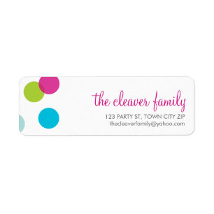 RETURN ADDRESS confetti large polka dot colourful