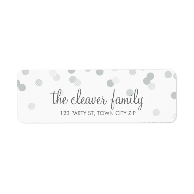 RETURN ADDRESS confetti polka dot pale soft grey (Front)