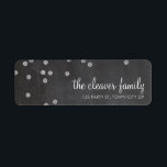 RETURN ADDRESS confetti silver glitter chalkboard<br><div class="desc">[NOTE - the glitter image is a printed picture] A modern, bold design with a super cute confetti pattern. Setup as a template it is easy to customise with your own text - make it yours! Love the design but want to see it altered - different colour - a different...</div>
